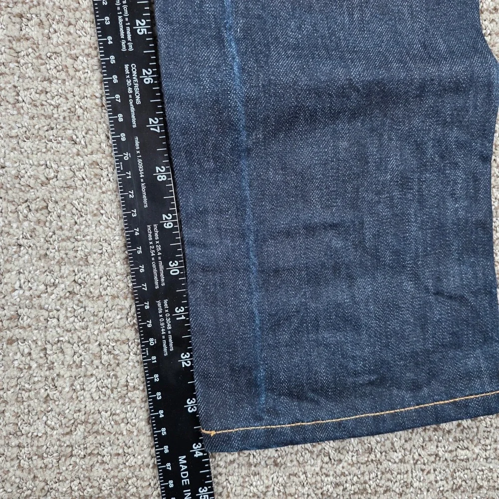 Gustin Mens Raw Selvedge 28x34 Denim Jeans Slim Fit Dark Wash Indigo Made in USA
